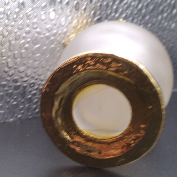 Frosted Glass Small Perfume 3'' Bottle with Rhinestones gold tone - Picture 4 of 5
